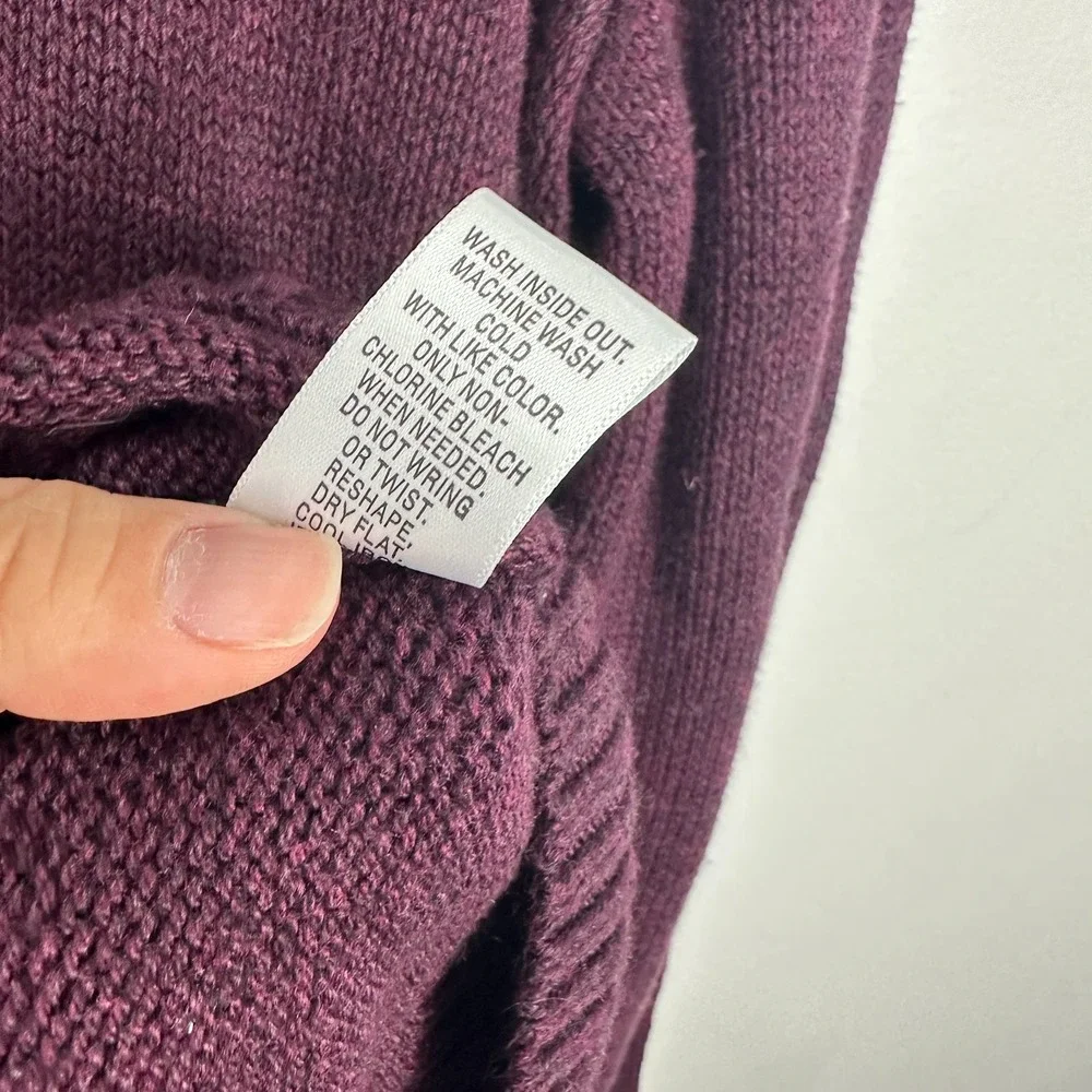 Croft & Barrow Mens XL Burgundy Knit Grandpa Sweater Minimalist Classic Pullover